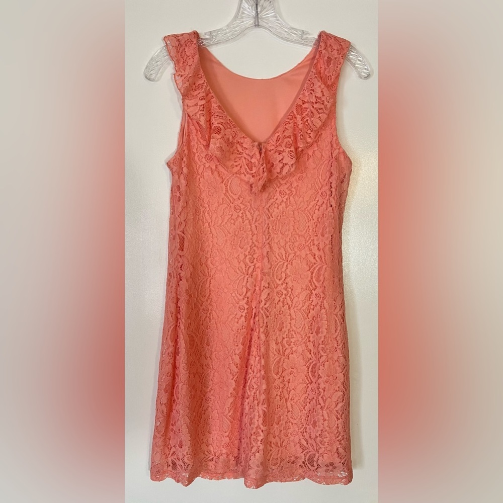 C DRESS Lace Coral Peach Sleeveless Dress. SZ. Sm